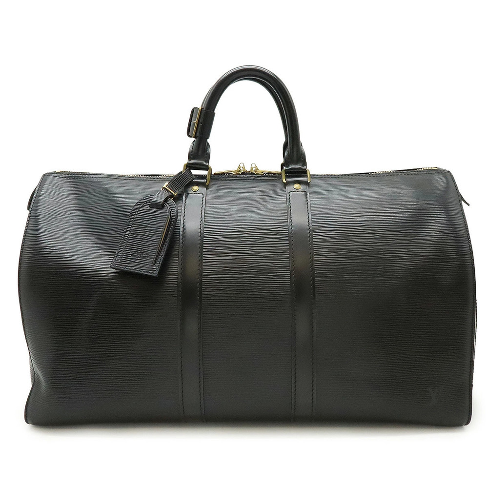 LOUIS VUITTON Epi Keepall Boston Bag Travel Noir Black